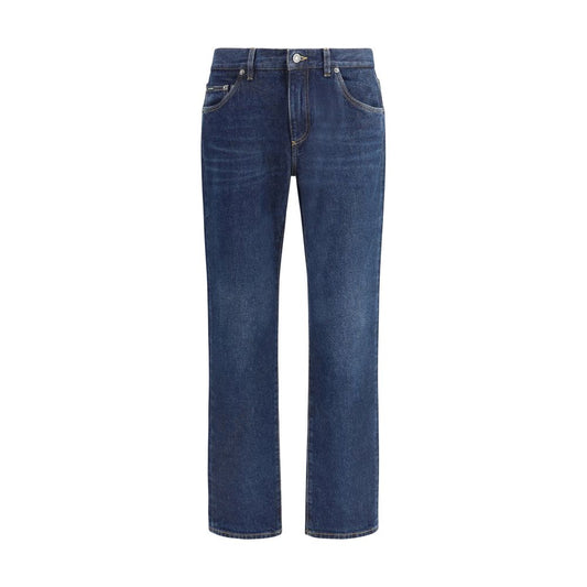 Dolce & Gabbana Blue Cotton Straight-Leg Jeans