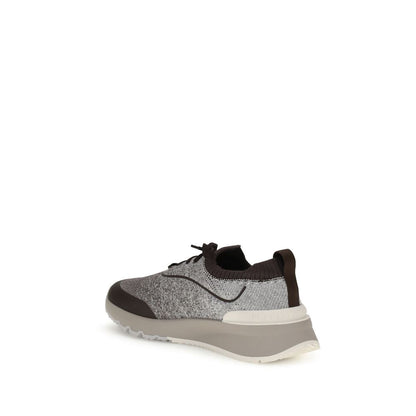 Brunello Cucinelli Gray Cotton Athletic Sneakers