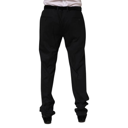 Dolce & Gabbana Black Wool Formal Dress Men Trousers Pants