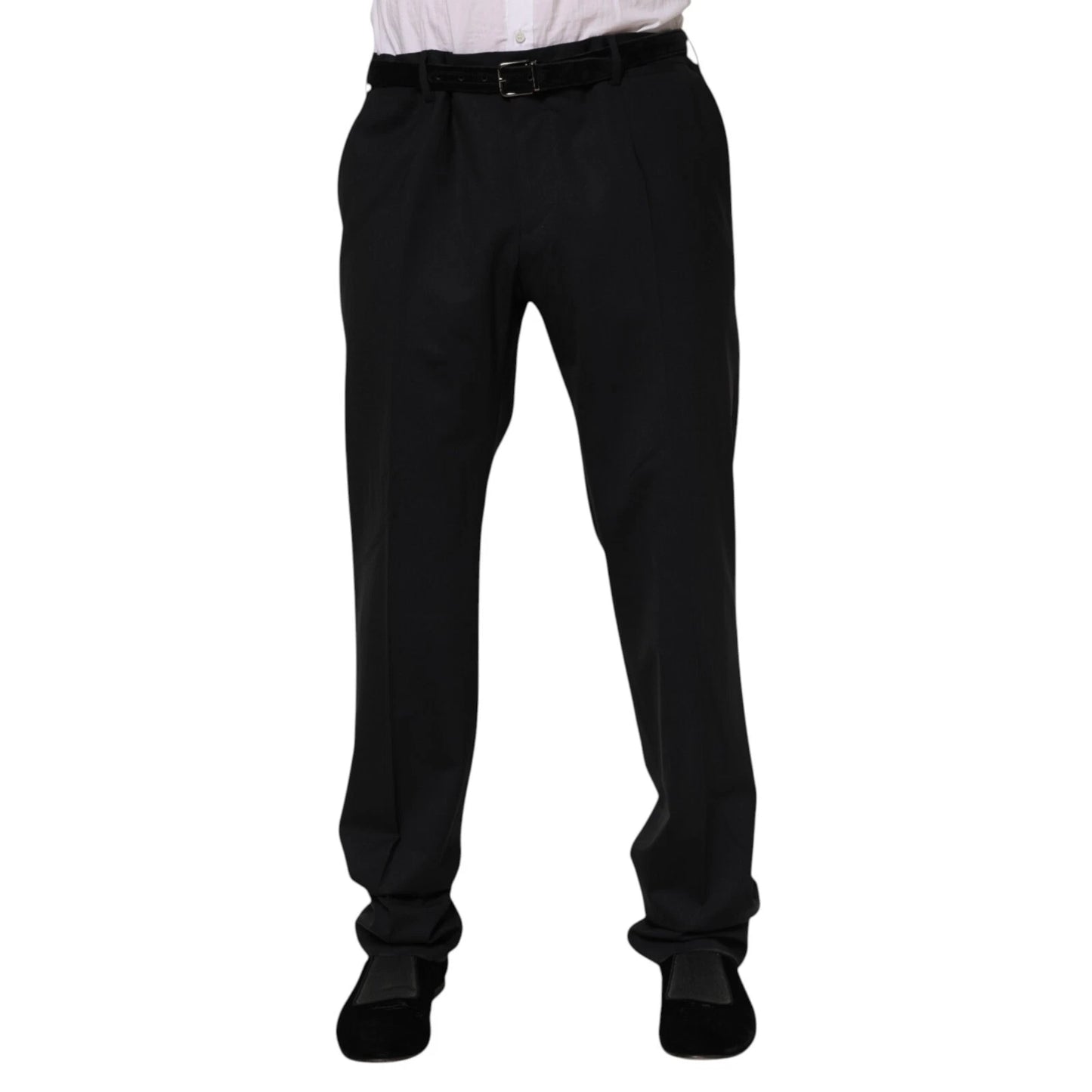 Dolce & Gabbana Black Wool Formal Dress Men Trousers Pants