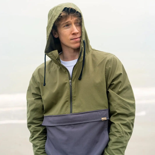 Men's Ebb Water-Repellent Smock   Khaki & Slate Grey