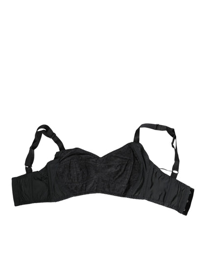 Dolce & Gabbana Black Stretch Nylon Bustier Bra Underwear