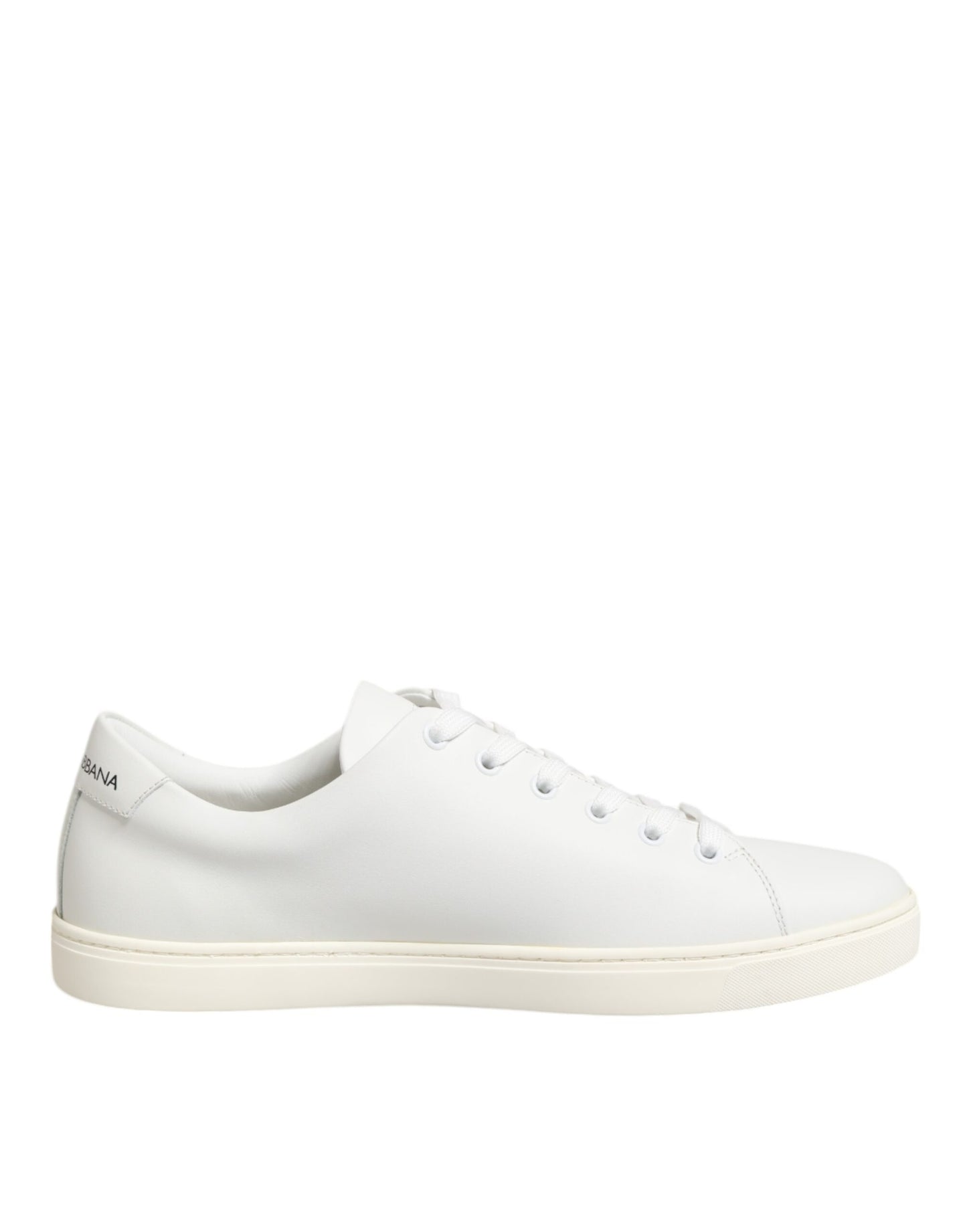 Dolce & Gabbana White Leather Sacre Heart Patch Sneakers  Shoes