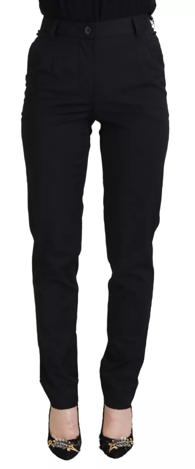 Dolce & Gabbana Black High Waist Skinny Trouser STAFF Pants
