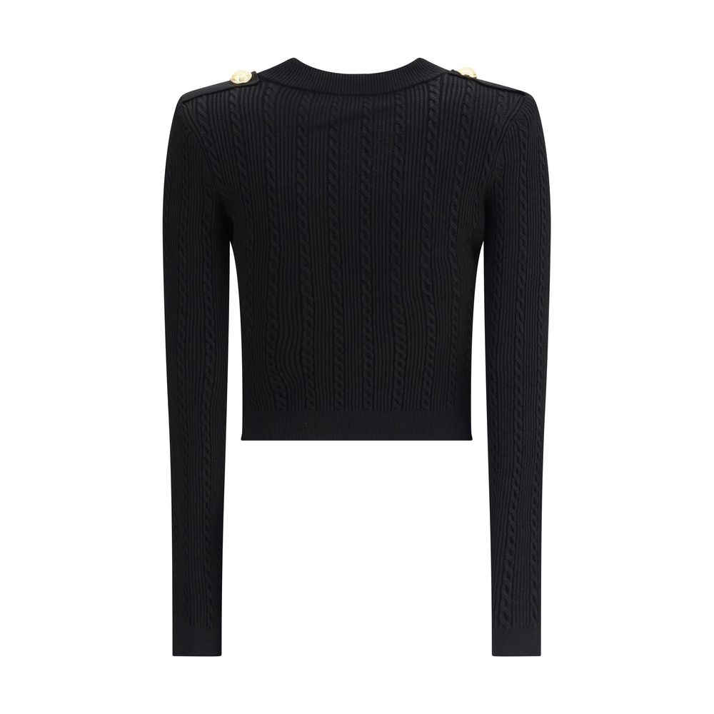 Balmain Black Viscose Cardigan