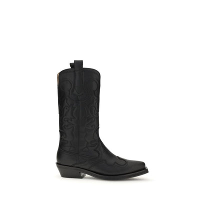Ganni Black Recycled Leather Boots