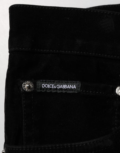 Dolce & Gabbana Black Cotton Slim Fit Denim Trouser Jeans