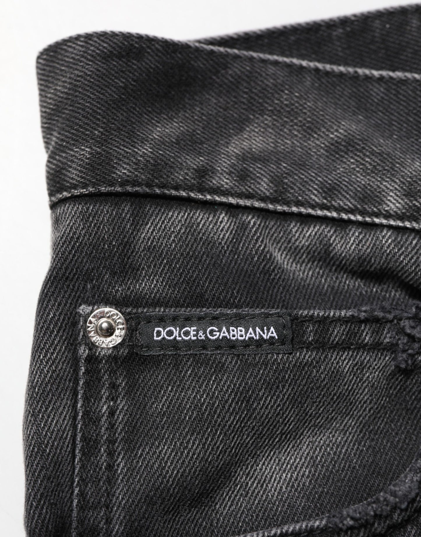 Black Marbled Effect Straight Men Denim Jeans