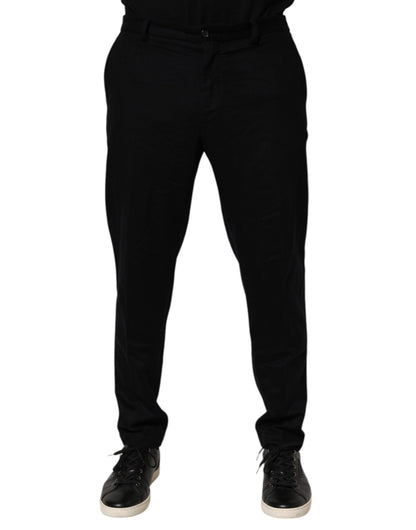 Dolce & Gabbana Black Cashmere Dress Formal Trouser Pants