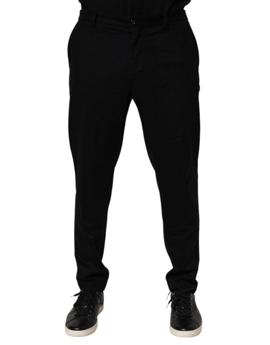 Dolce & Gabbana Black Cashmere Dress Formal Trouser Pants