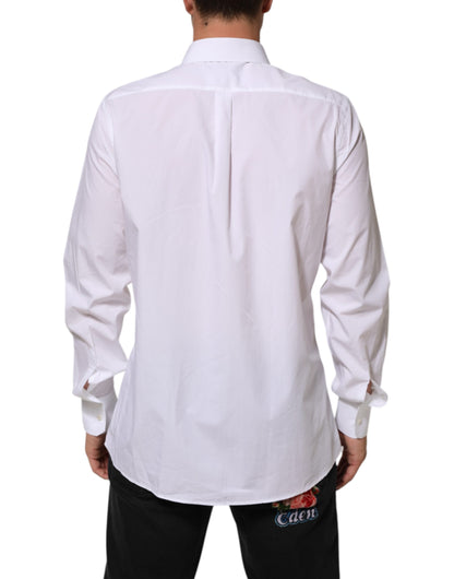 Dolce & Gabbana White Cotton MARTINI Men Formal Dress Shirt