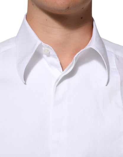 Dolce & Gabbana White Cotton MARTINI Bib Formal Dress Shirt