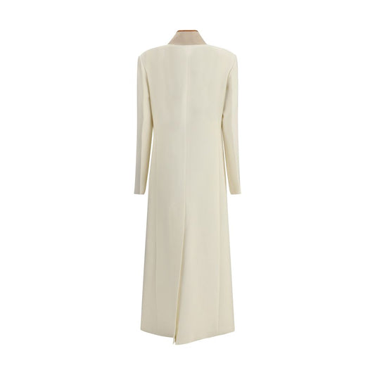 Di Stavnitser White Fleece Wool Coat