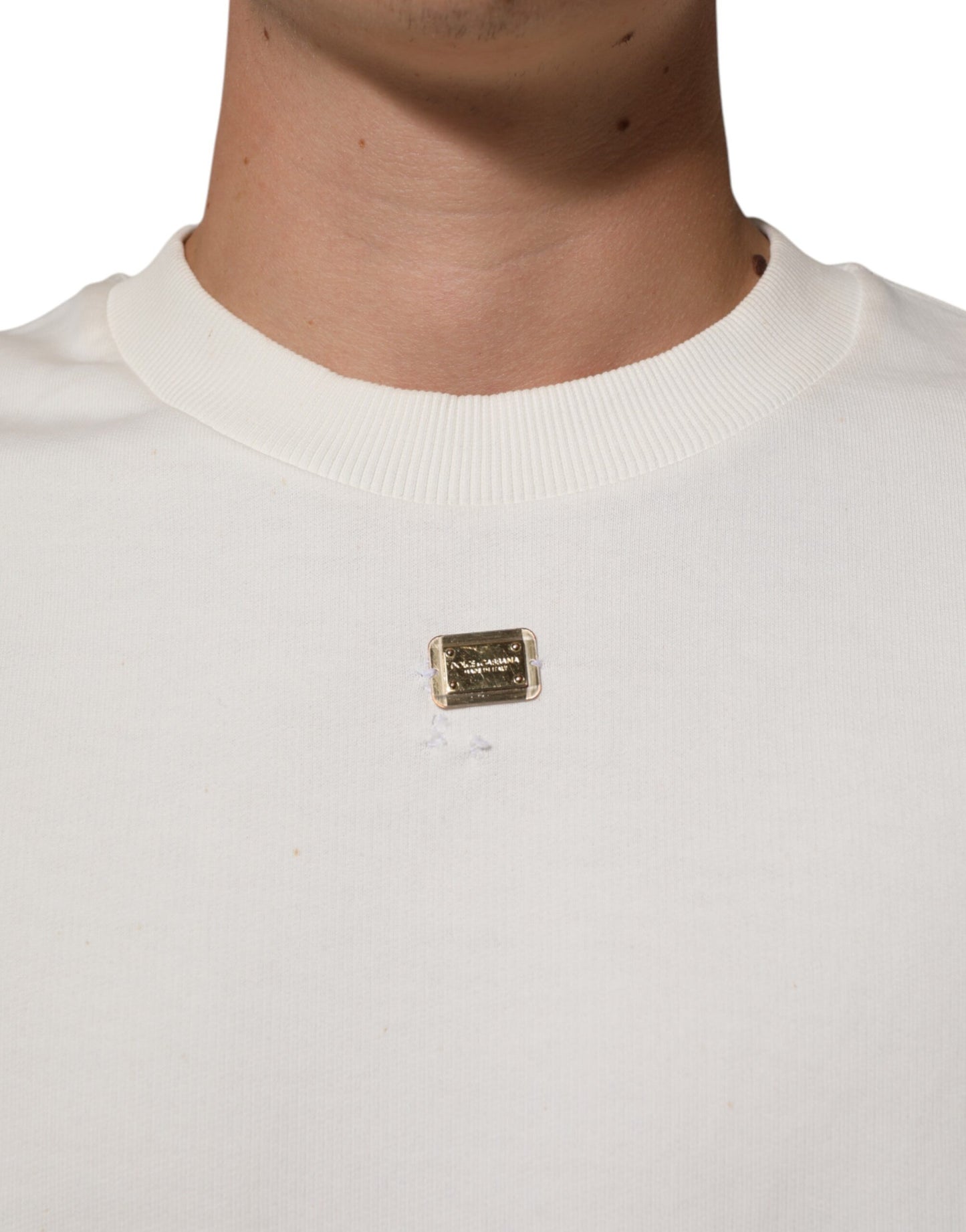 Dolce & Gabbana White DG Logo Crew Neck Sweatshirt Sweater