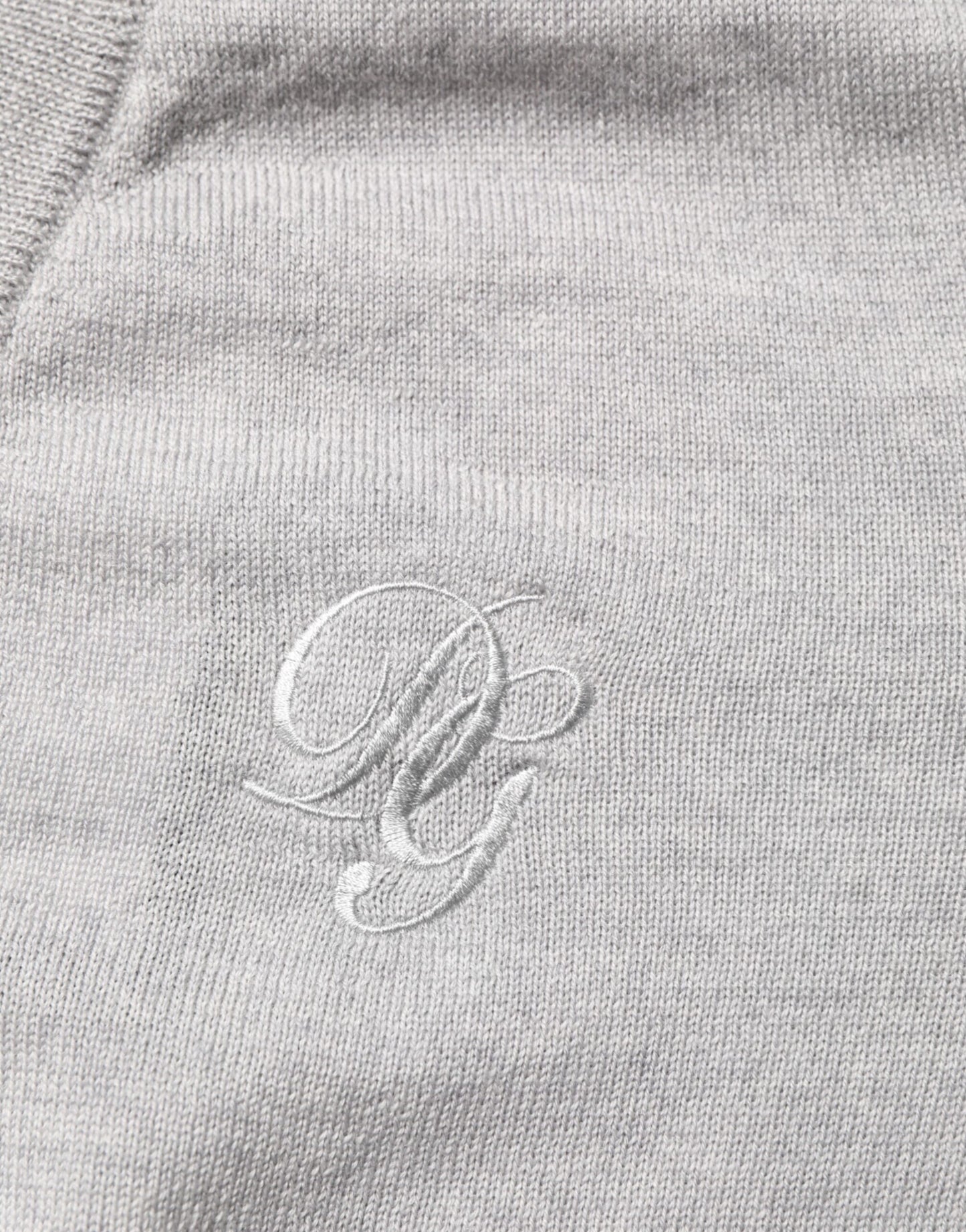 Dolce & Gabbana Gray Wool Knit Logo V-Neck Pullover Sweater