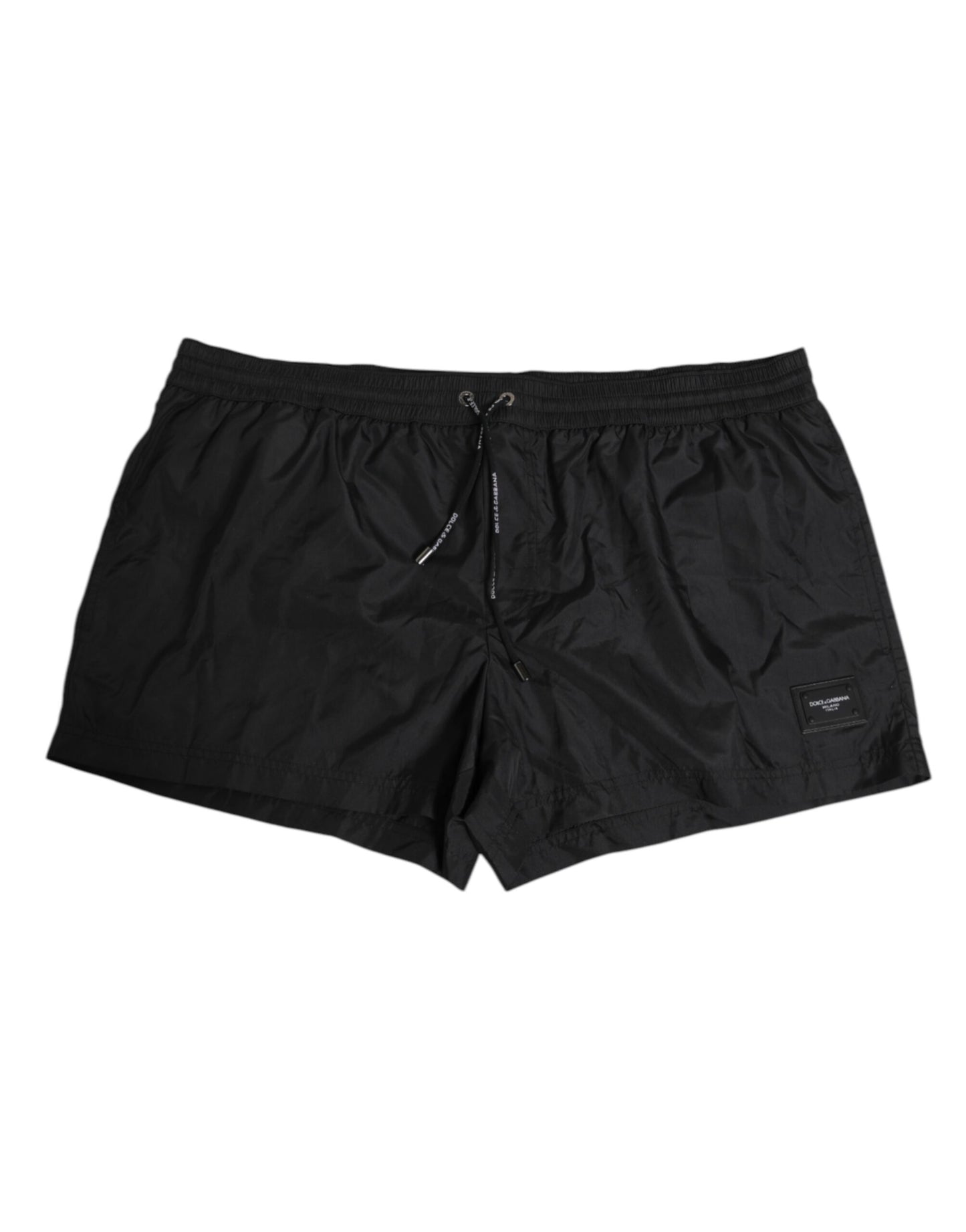 Dolce & Gabbana Black Logo Polyester Beachwear Shorts Swimwear
