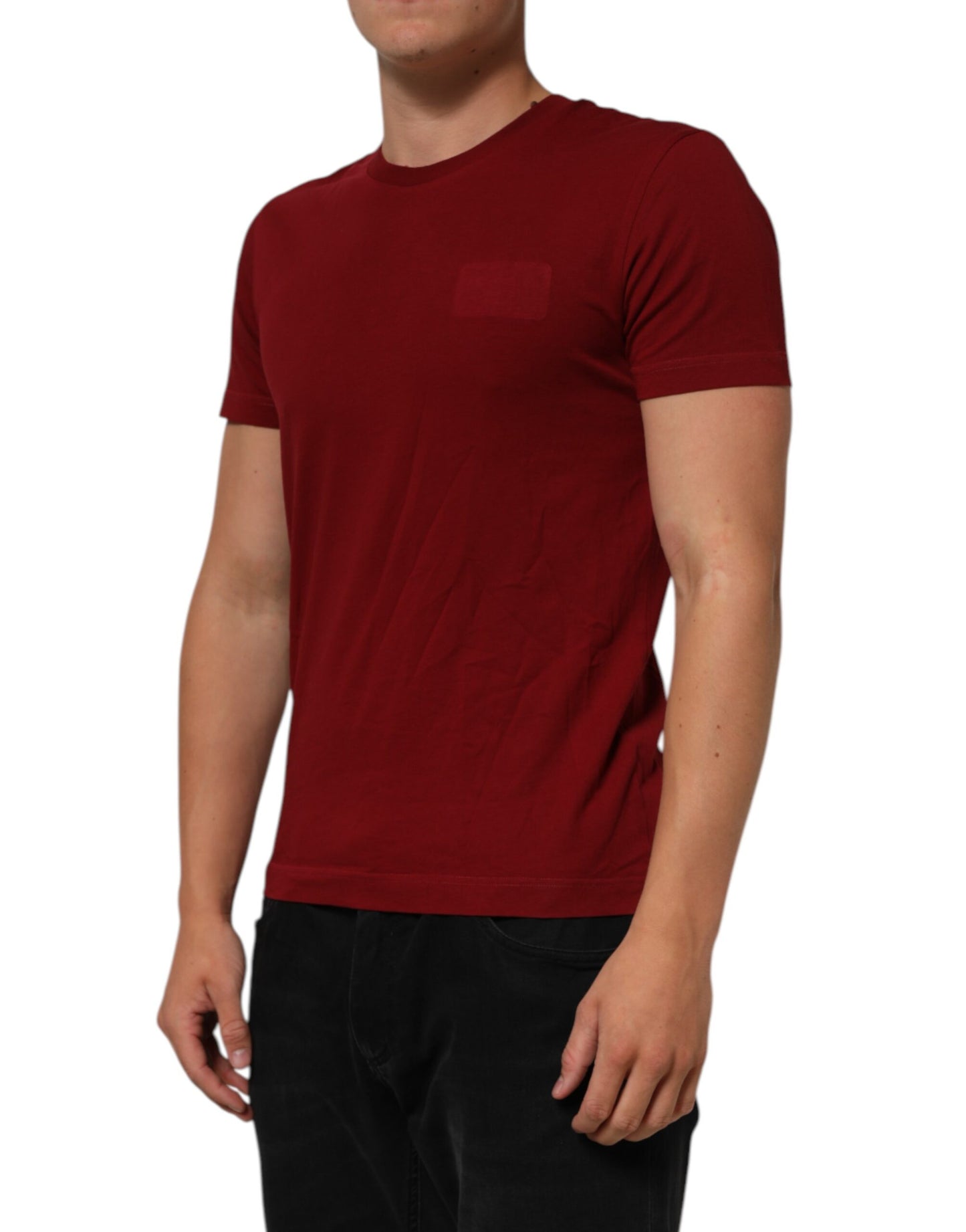 Dolce & Gabbana Maroon Logo Crew Neck Short Sleeve T-shirt