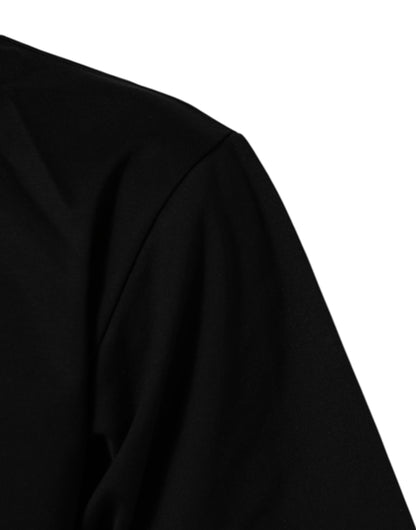 Dolce & Gabbana Black Logo Print Cotton Men Crew Neck T-shirt