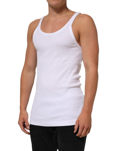 Dolce & Gabbana White Sleeveless Round Neck Tank Top T-shirt