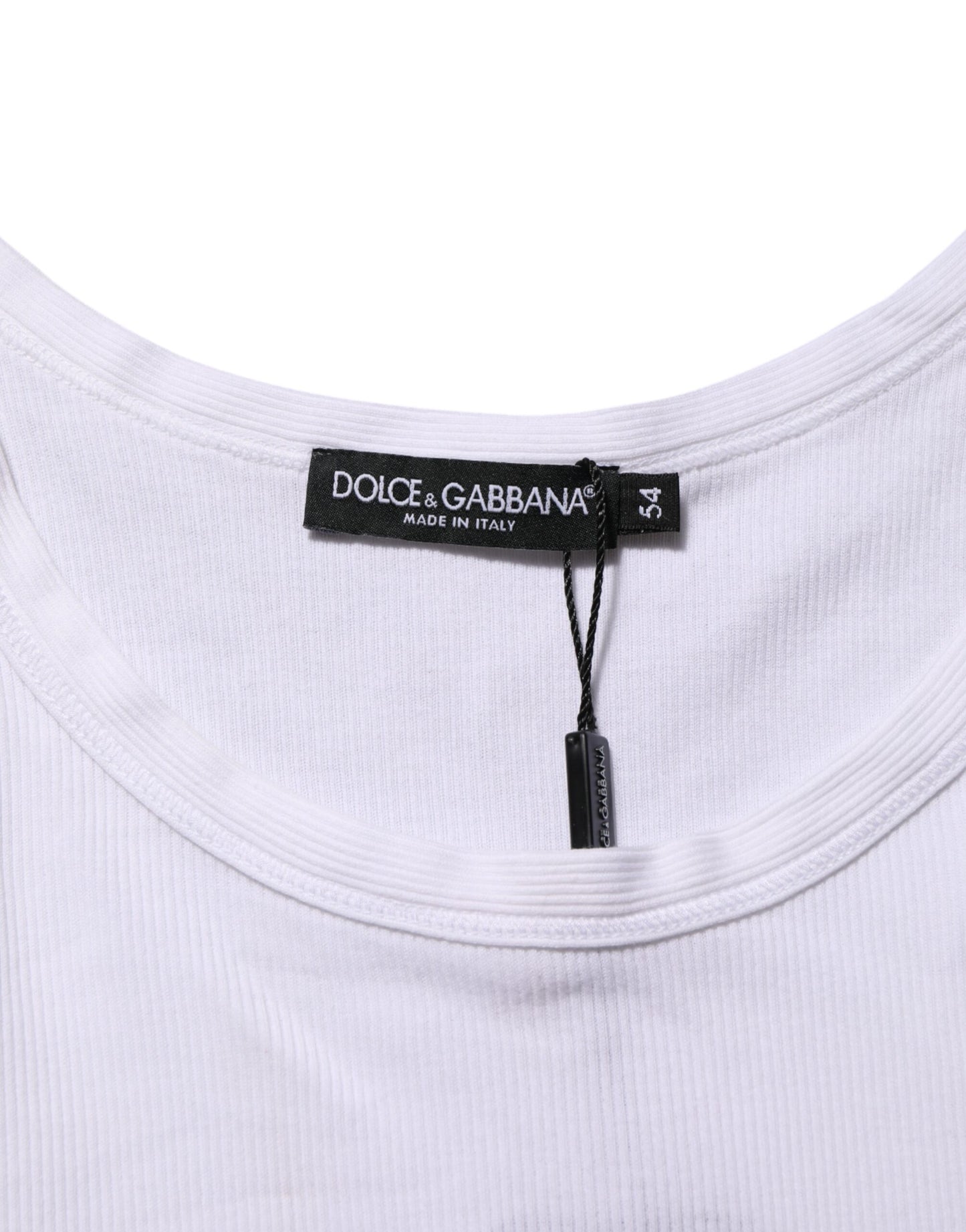 Dolce & Gabbana White Sleeveless Round Neck Tank Top T-shirt