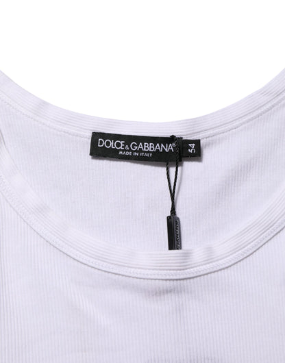 Dolce & Gabbana White Sleeveless Round Neck Tank Top T-shirt