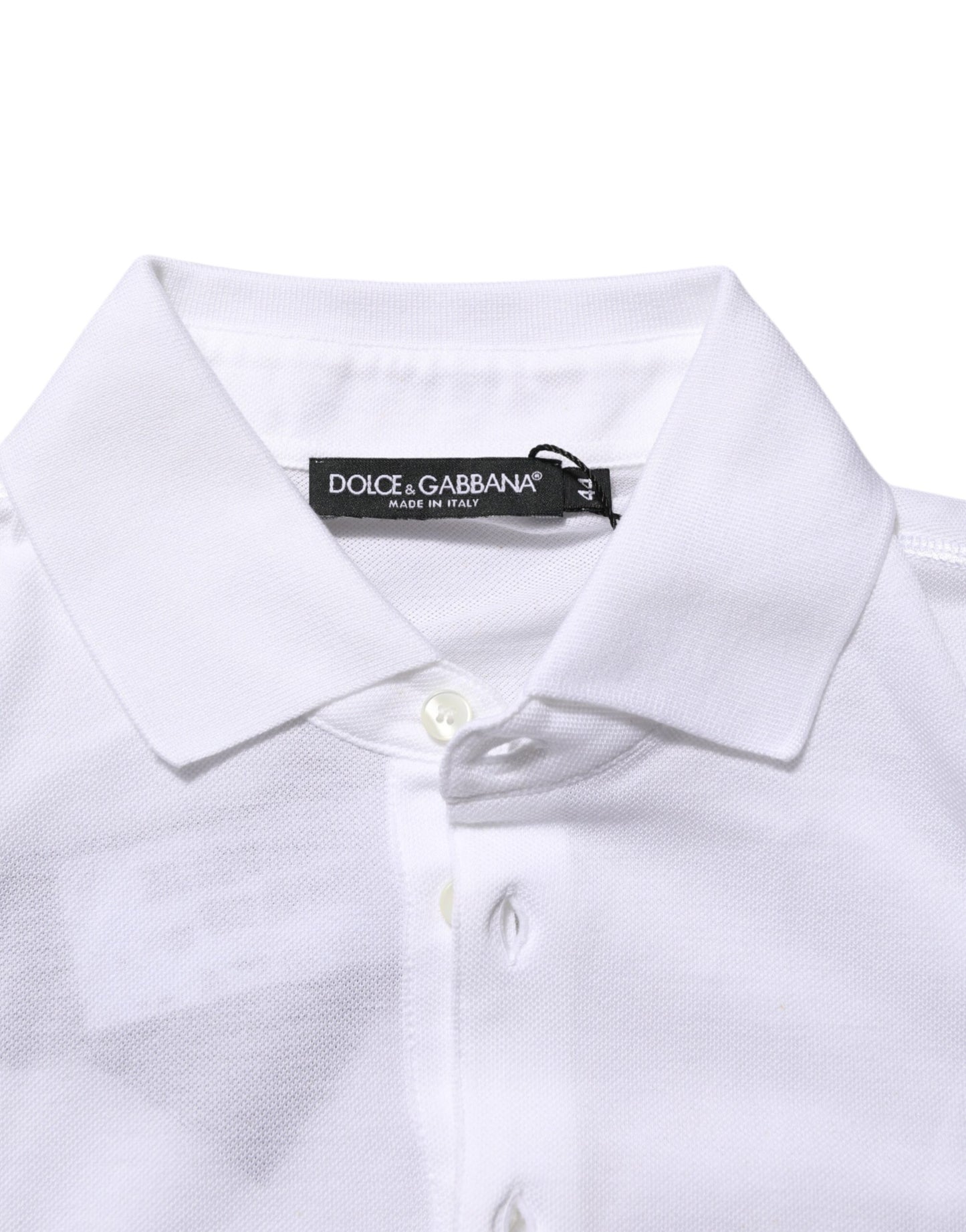 Dolce & Gabbana White Collared Short Sleeves Polo T-shirt