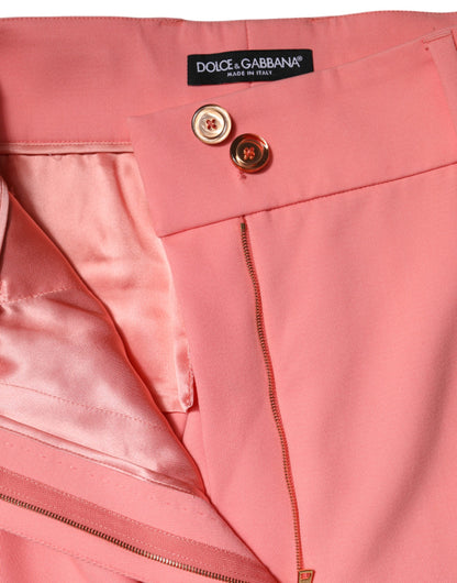 Dolce & Gabbana Pink High Waist Dress Tapered Trouser Pants