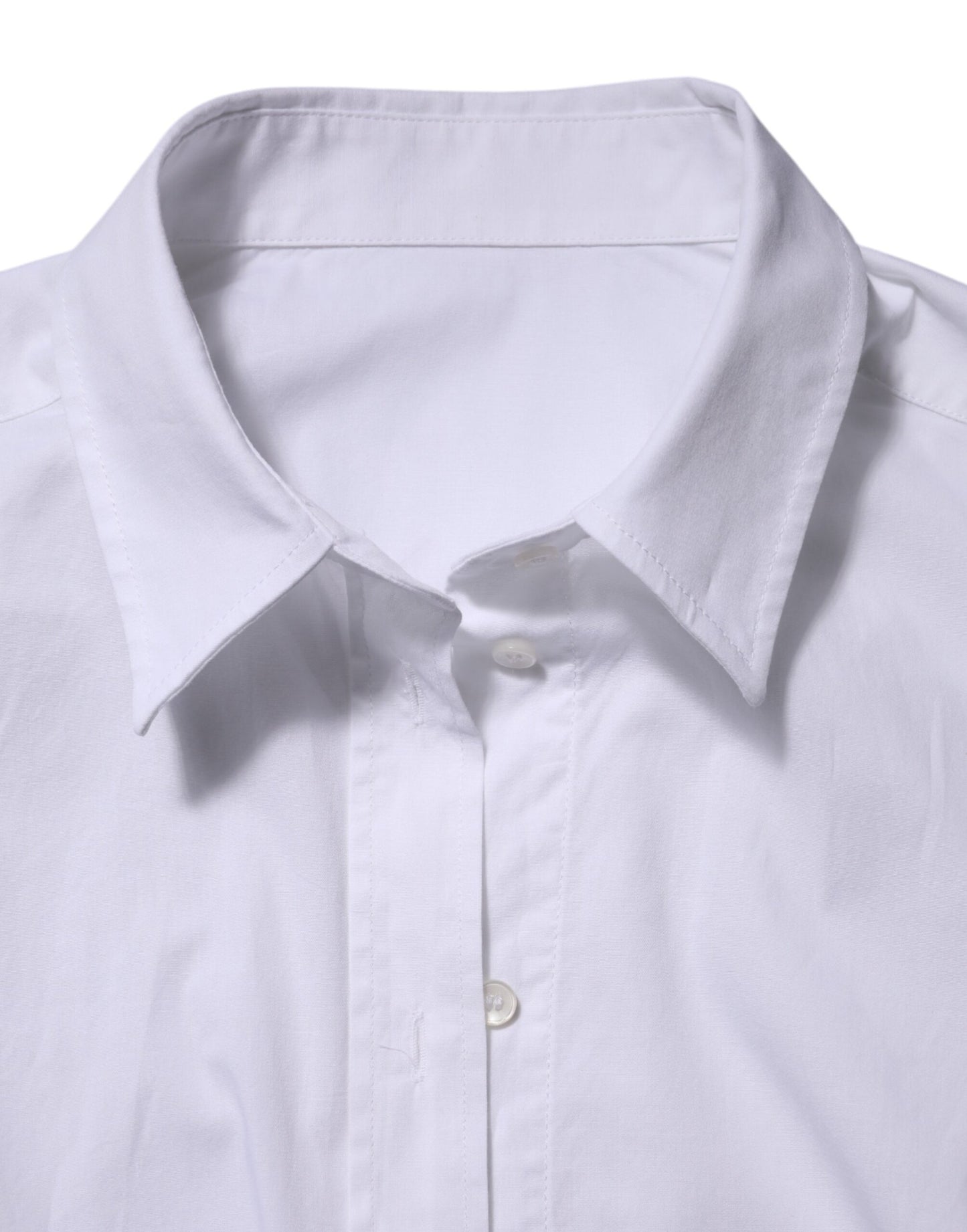 Dolce & Gabbana White Cotton Collared Buttoned Dress Shirt Top