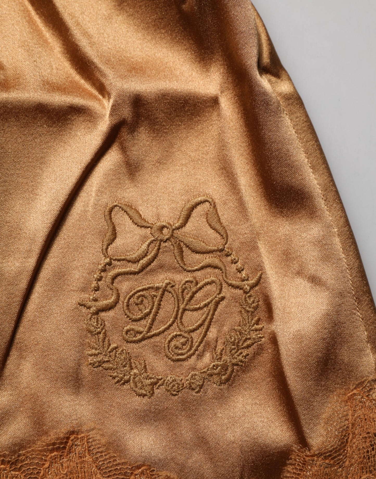 Dolce & Gabbana Brown Floral Lace Tank Lingerie Sleepwear Underwear