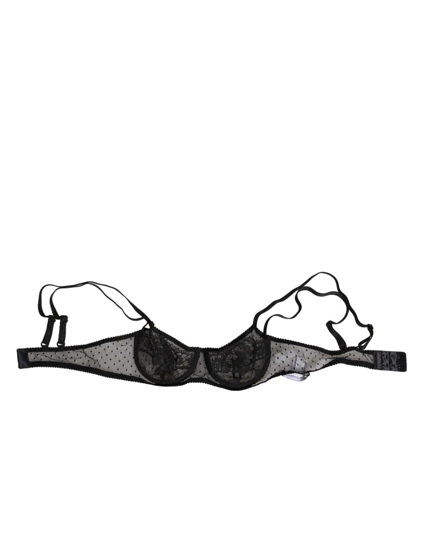 Dolce & Gabbana Black Floral Underwired Balconette Bra Underwear