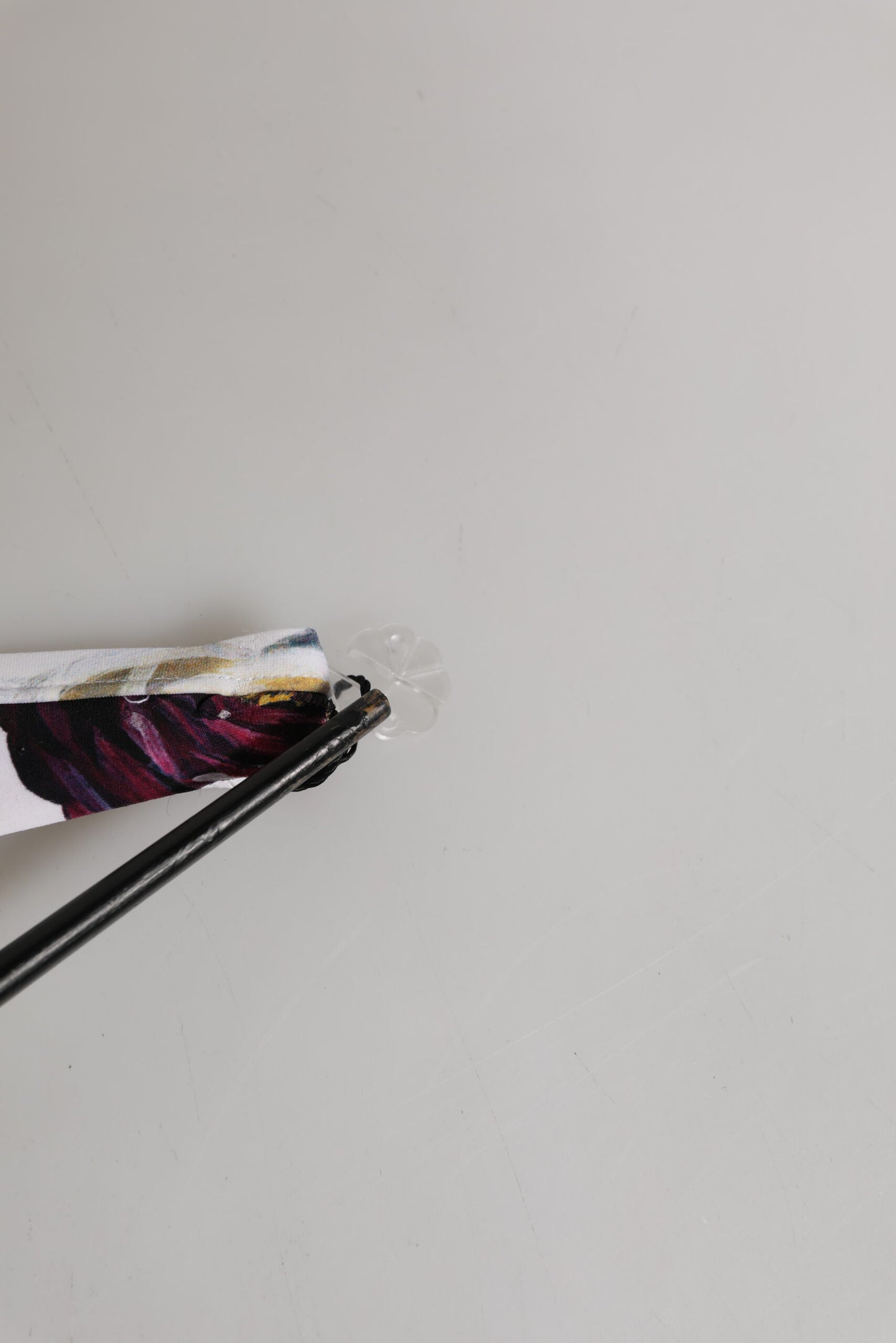 Dolce & Gabbana White Floral Print Halter Bikini Top Swimwear