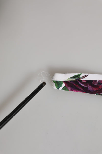 Dolce & Gabbana White Floral Print Halter Bikini Top Swimwear