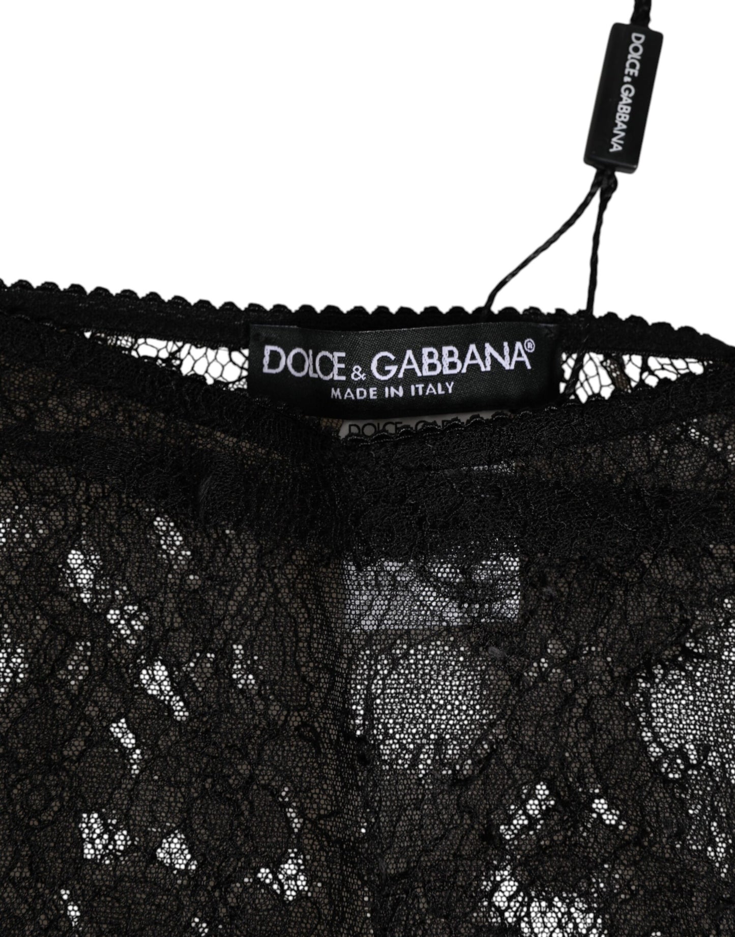 Dolce & Gabbana Black Nylon Stretch High Waist Panty Underwear