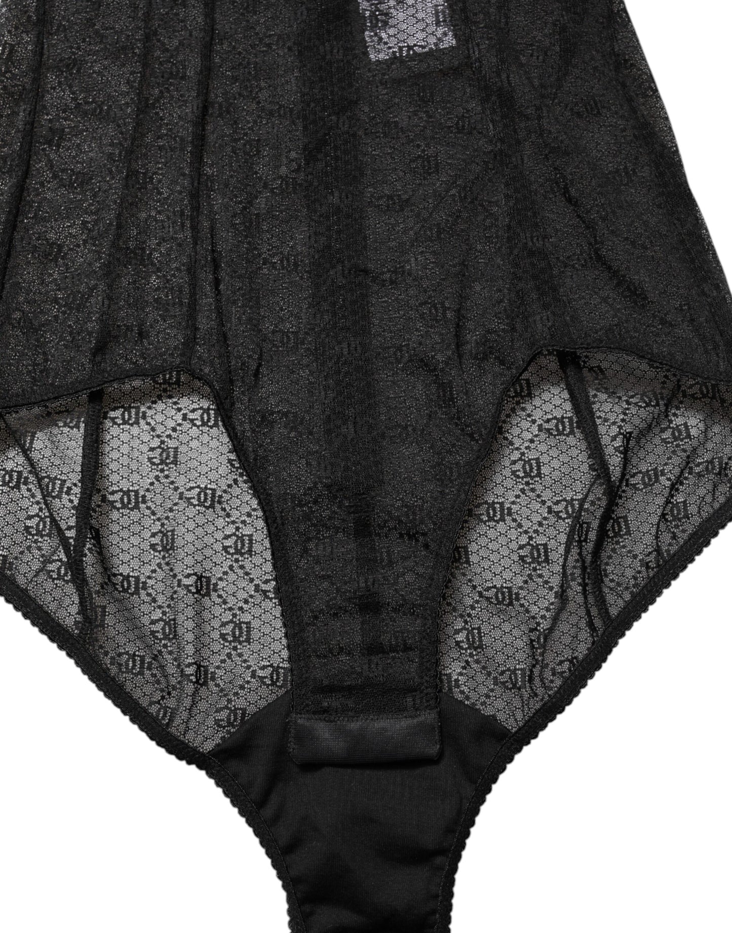 Dolce & Gabbana Black Nylon Stretch Bodysuit Lingerie Underwear