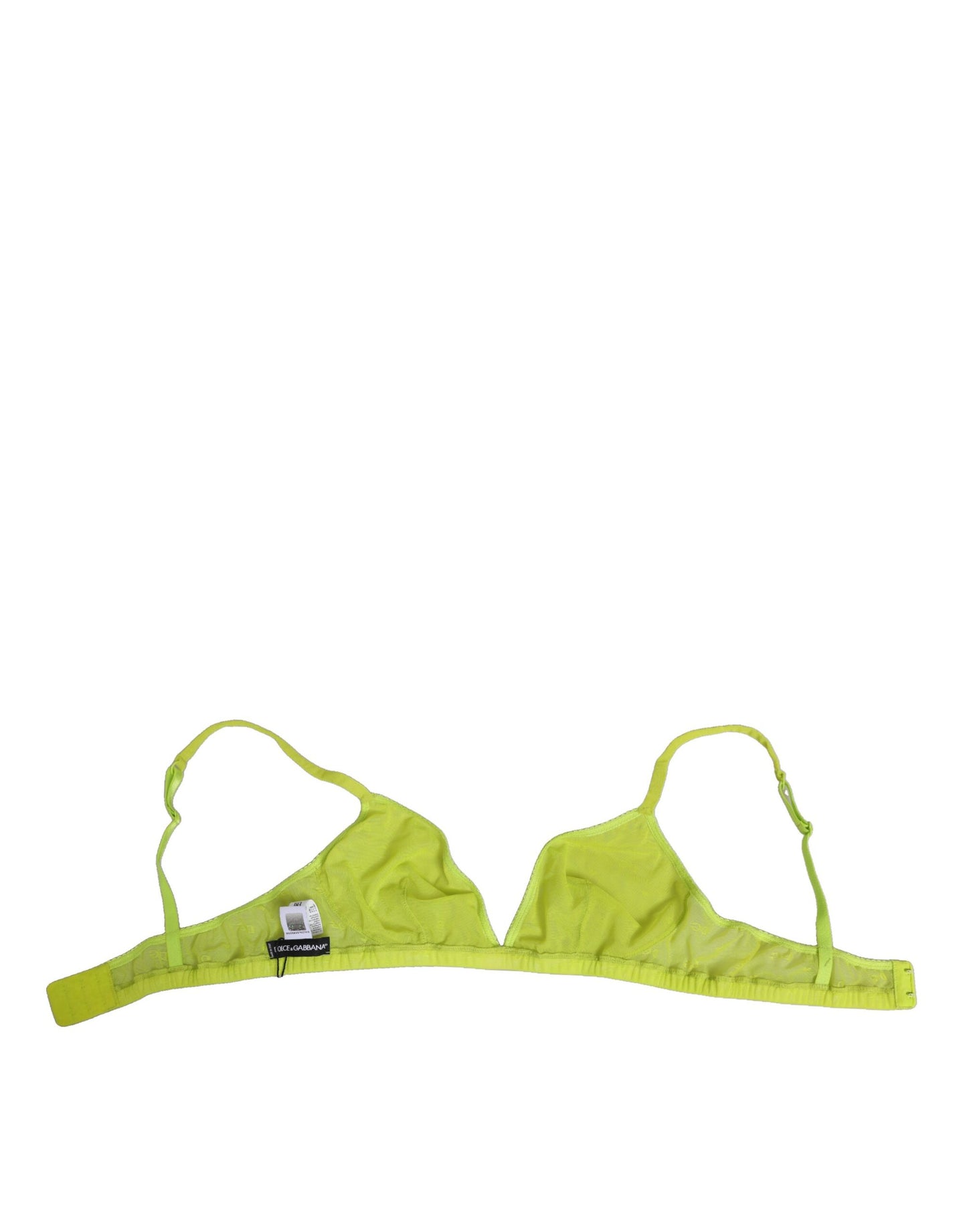 Dolce & Gabbana Yellow Green Nylon Soft Cup Brassiere  Underwear