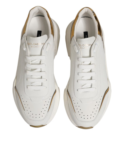 Dolce & Gabbana White Gold Daymaster Low Top Sneakers Shoes