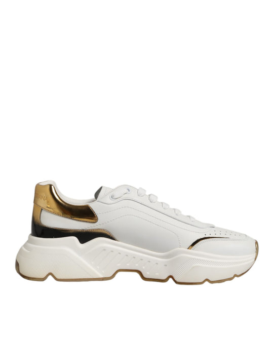 Dolce & Gabbana White Gold Daymaster Low Top Sneakers Shoes