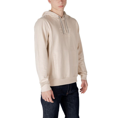 EA7 Emporio Armani Beige Cotton Hoodie