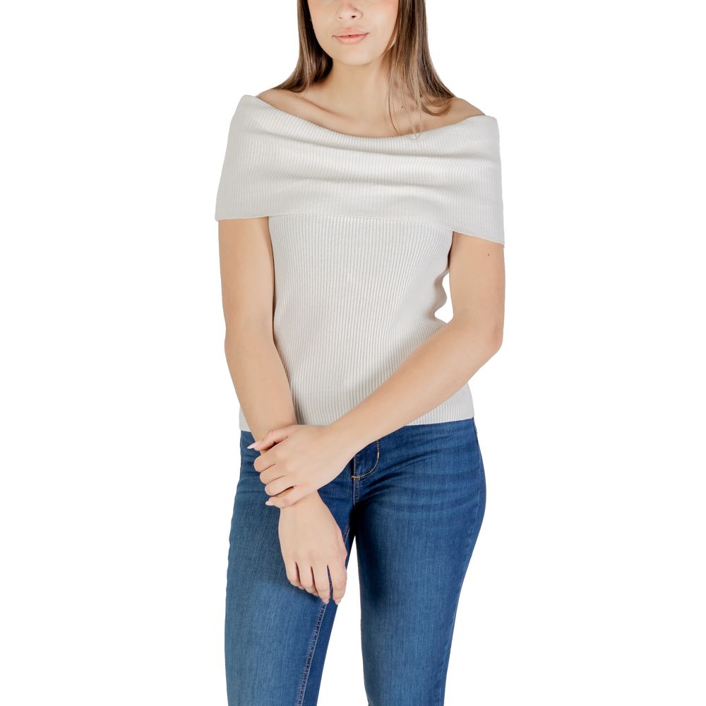 Only White Polyester T-Shirt