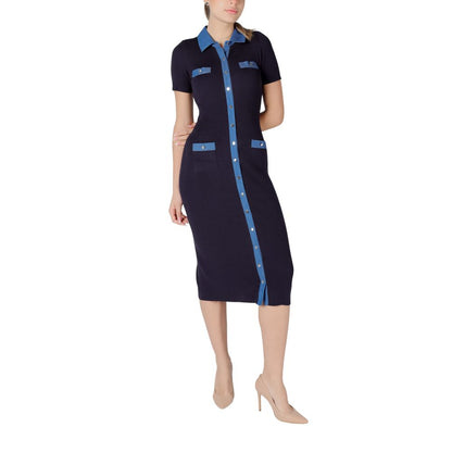 Morgan De Toi Blue Viscose Long Dress