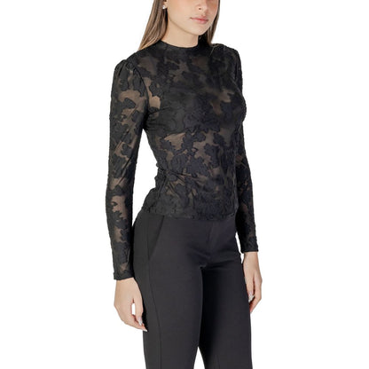 Morgan De Toi Black Polyester Long Sleeve T-Shirt