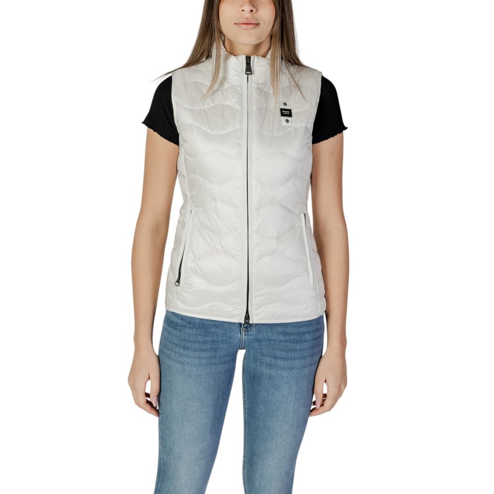 Blauer White Polyamide Sleveless Jacket