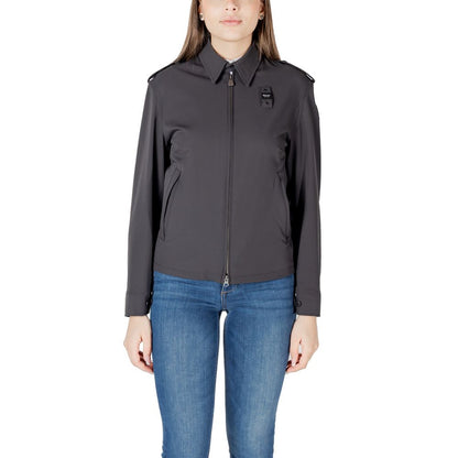 Blauer Black Polyamide Biker Jacket