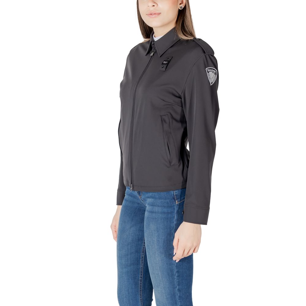 Blauer Black Polyamide Biker Jacket