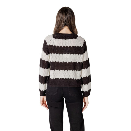 Jacqueline De Yong Black And White Marabou Sweatshirt