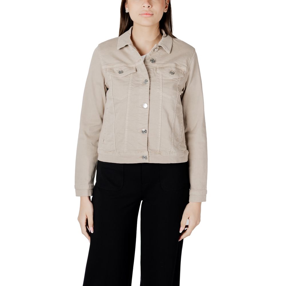 Street One Beige Cotton Denim Jacket