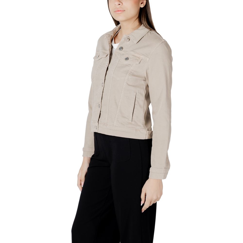 Street One Beige Cotton Denim Jacket