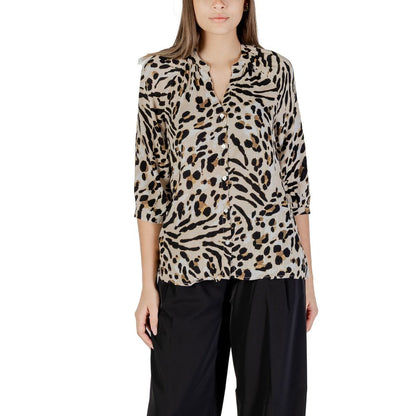 ICHI Beige Viscose Blouse