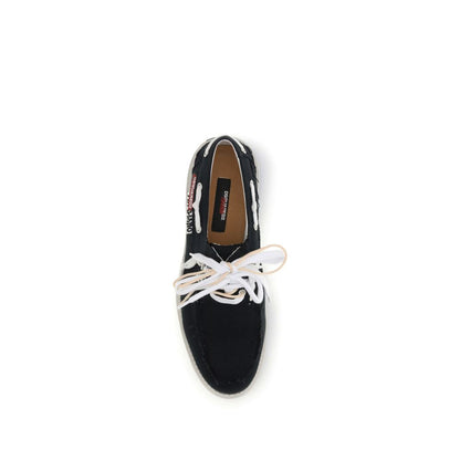Dsquared² Black Cotton Slip-On Loafers
