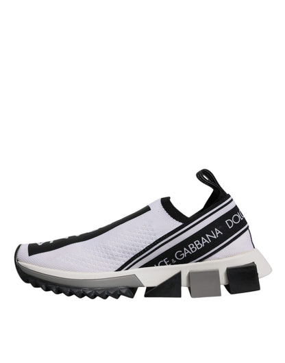 Dolce & Gabbana Black White Slip On Sorrento Sneakers Shoes